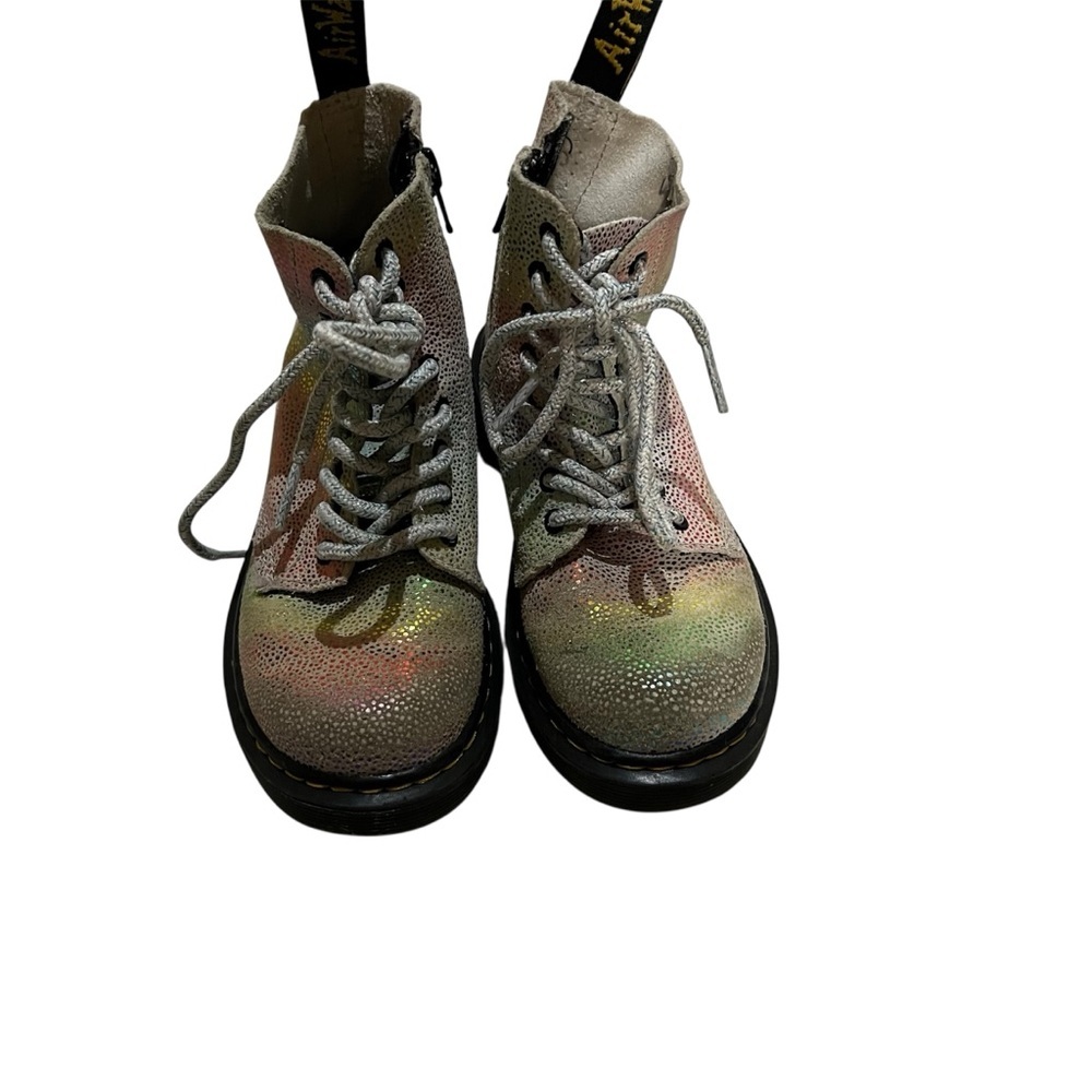 Dr Martens 1460 Pascal J Rainbow Glitter combat style Boots Youth‎ size 12